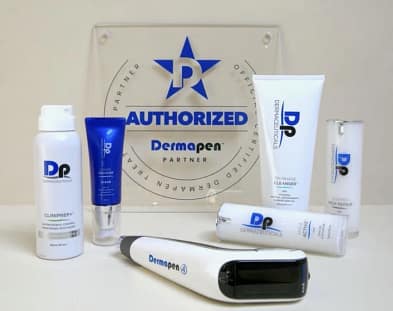 Dermapen 4 met DP Dermaceuticals-producten en het Dermapen Authorized Partner-certificaat bij Dermatique in Badhoevedorp